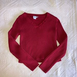 Vintage Calvin Klein red cropped knit sweater